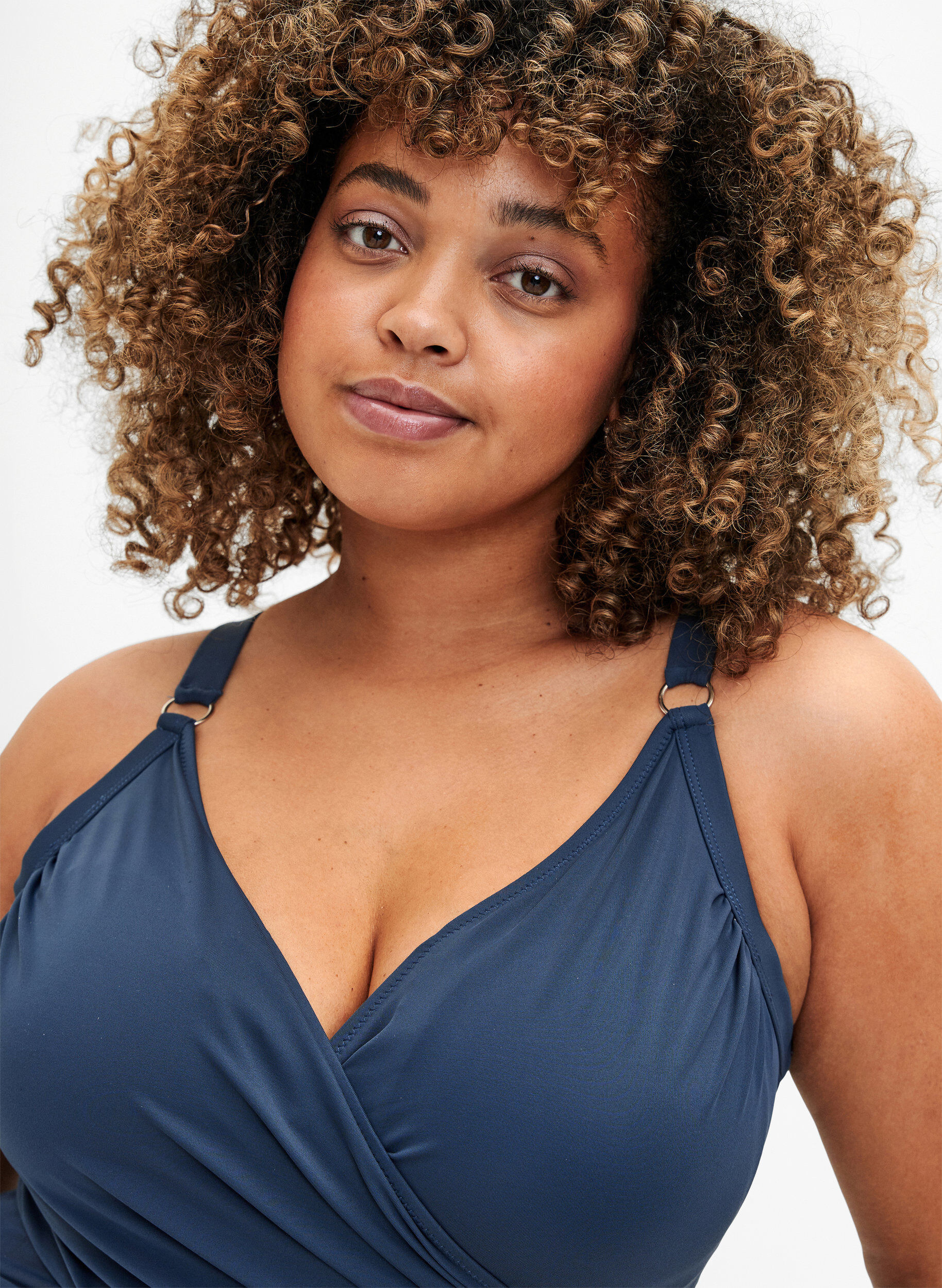 Zizzi Kopertowy kostium kapielowy, Niebieskie, Model image number 2