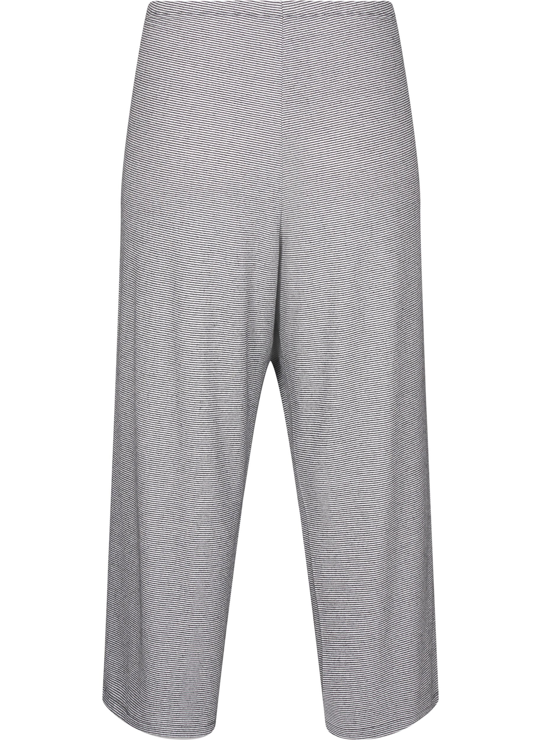 Zizzi Spodnie pizamowe z kieszeniami, Striped DGM , Packshot image number 1