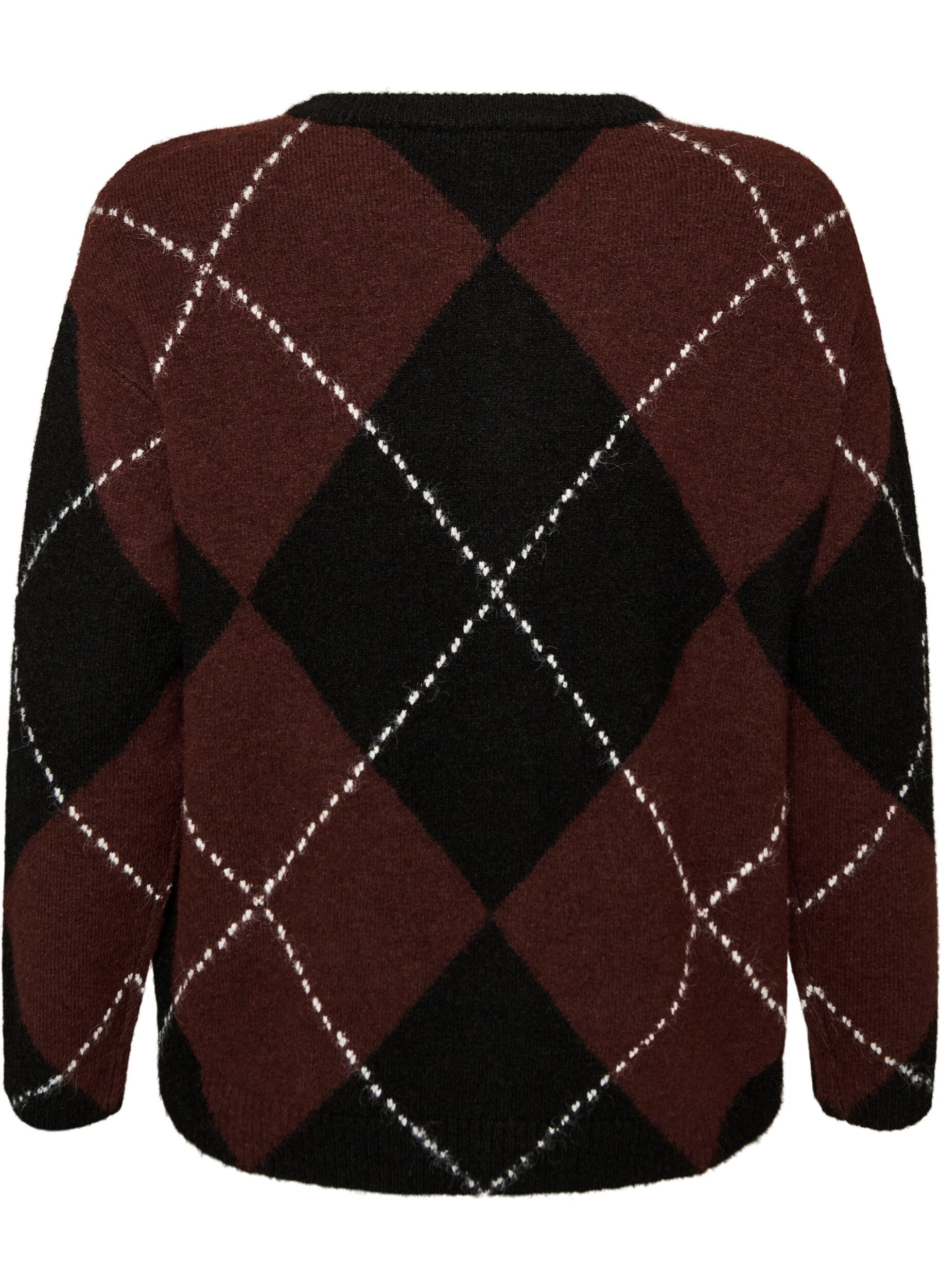 ZizziKardigan w krate argyle, Czarne, Packshot image number 1