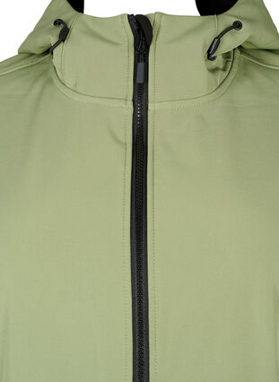 Krótka kurtka softshell z kieszeniami, Oil Green, Packshot image number 2