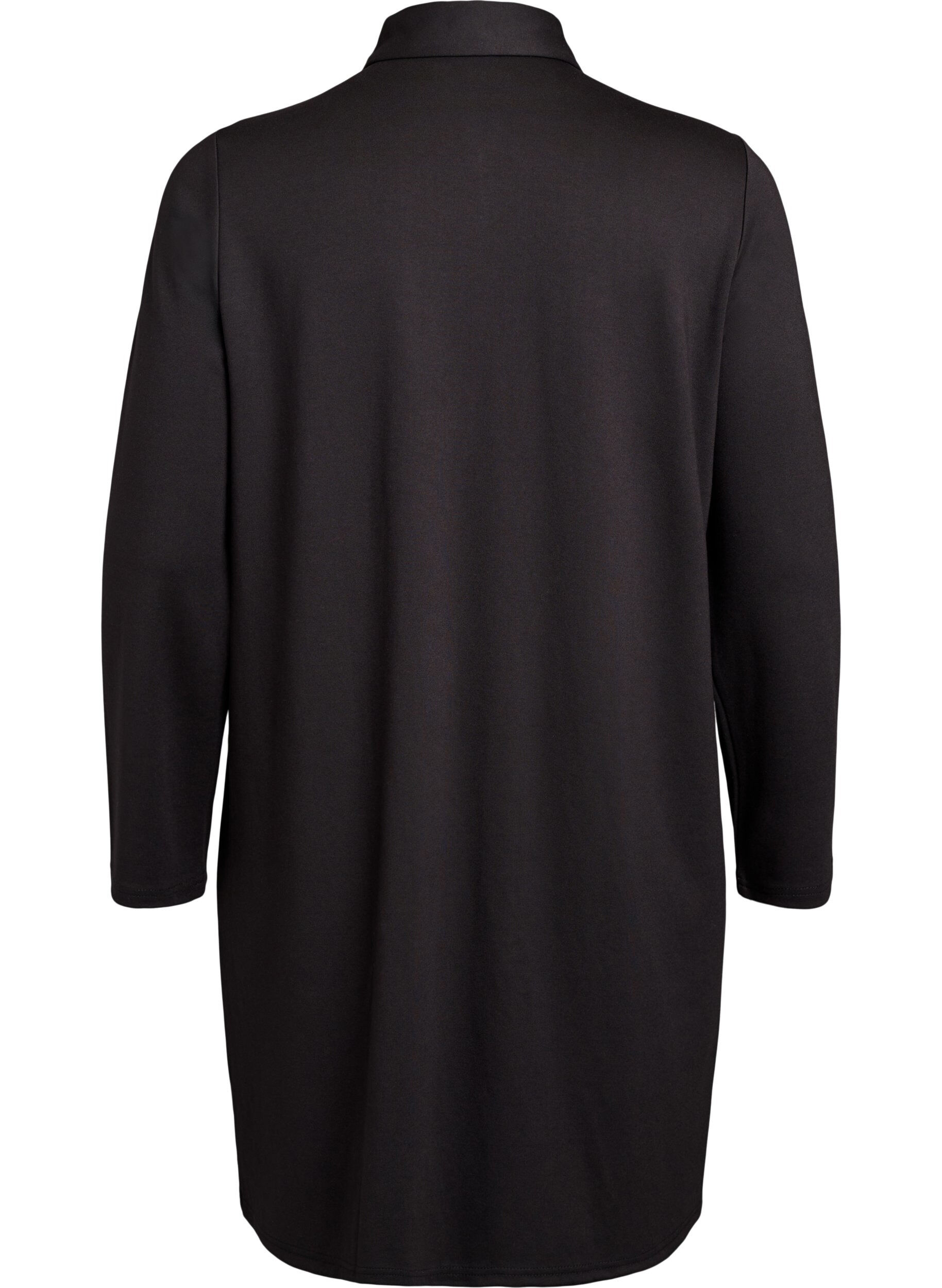 Zizzi Sukienka koszulowa z ozdobnymi guzikami, Czarne, Packshot image number 1