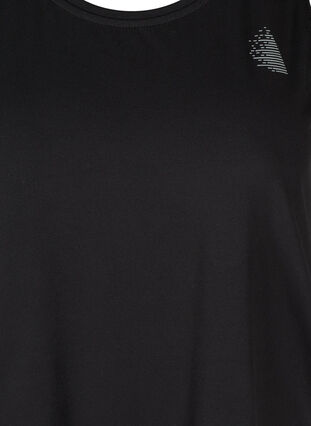 Jednokolorowy sportowy top z okraglym dekoltem, Black, Packshot image number 2