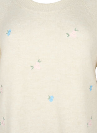 Sweter z dzianiny w haftowane kwiaty, Birch Comb, Packshot image number 2