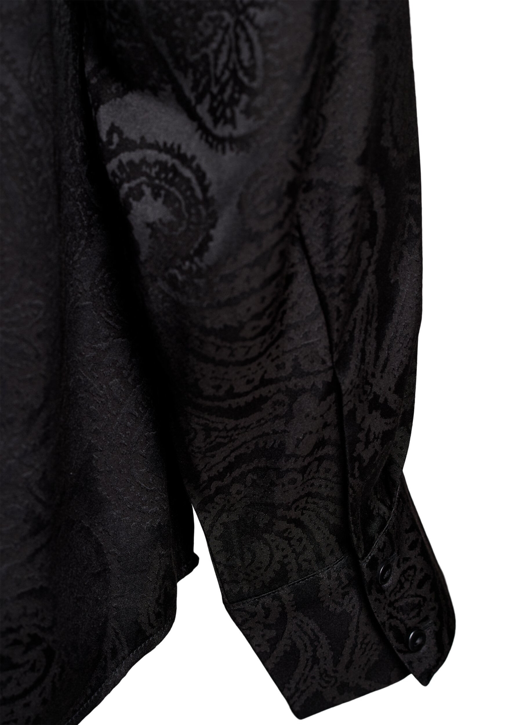 ZizziKoszula z wzorem paisley w tonacji ton w ton, Czarne, Packshot image number 3