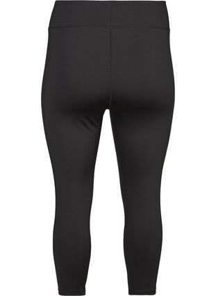 Treningowe spodnie capri o obcislym kroju, Black, Packshot image number 1