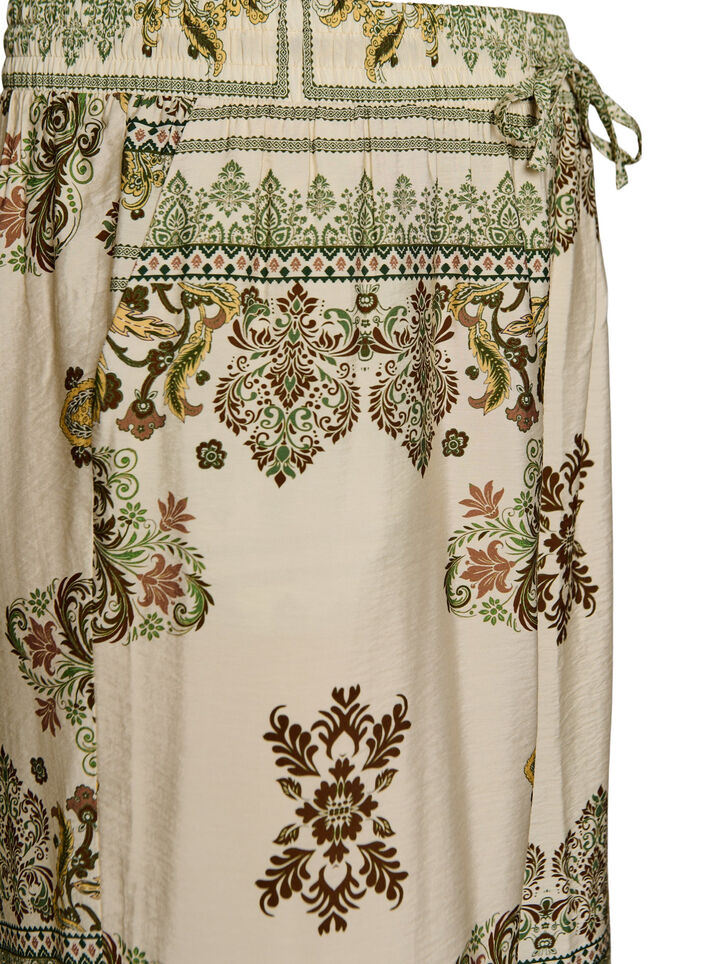 Spodnie wzorzyste, szerokie, Zielony, Packshot image number 2