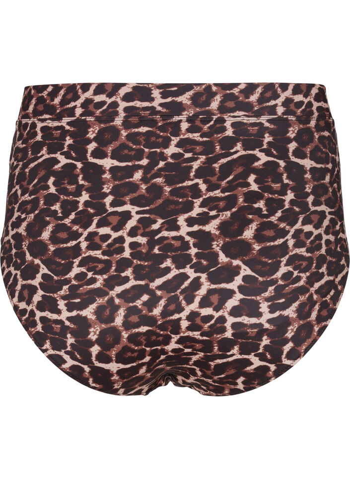 Figi damskie od bikini z nadrukiem i wysokim stanem, Autentic Leopard, Packshot image number 1