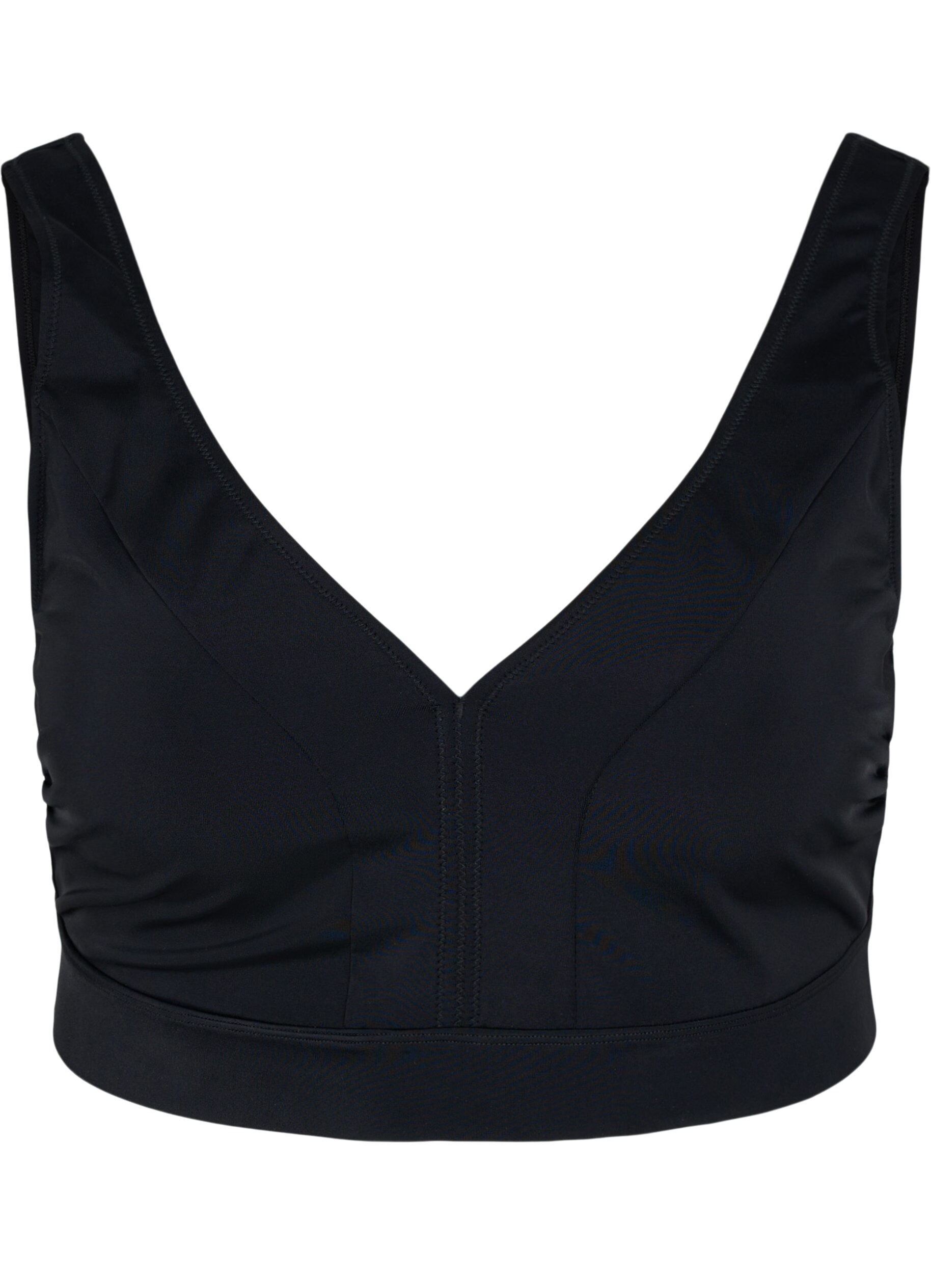 Zizzi V-neck bikini top, Black, Packshot image number 0
