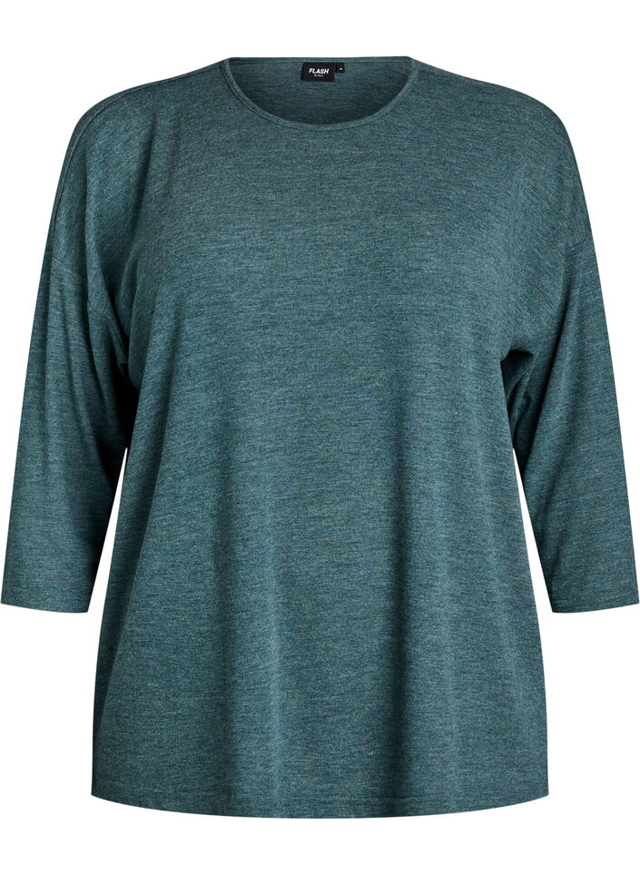 Flash – bluzka dresowa z rekawami 3/4, Zielony, Packshot image number 0