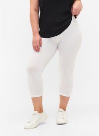 3/4-length wiskozowe legginsy w stylu basic, Bright White, Model