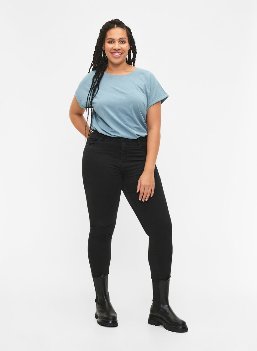 2-pack koszulki z kr&oacute;tkim rekawem, Niebieskie, Model image number 1