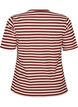 T-shirt w paski o prazkowanej fakturze, Czerwony, Packshot image number 1