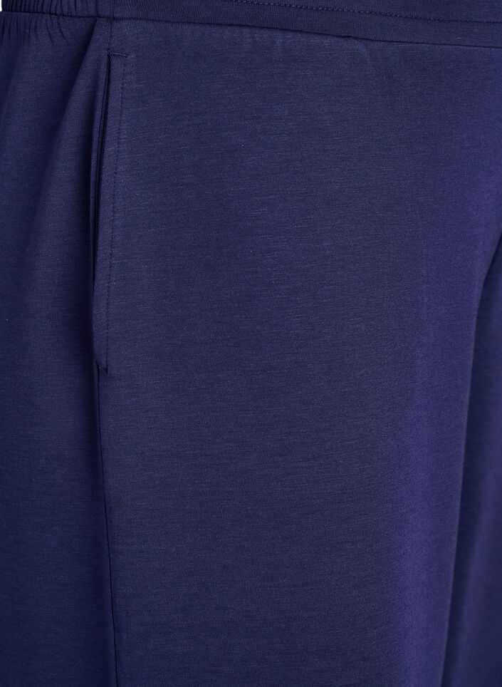 Spodnie 7/8 z modalu z kieszeniami, Niebieskie, Packshot image number 2