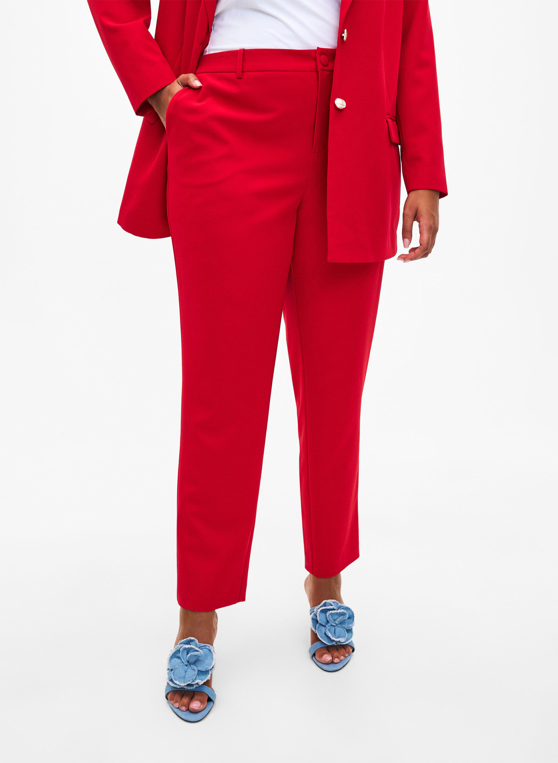 ZizziSpodnie garniturowe z kieszeniami, Tango Red, Model image number 2