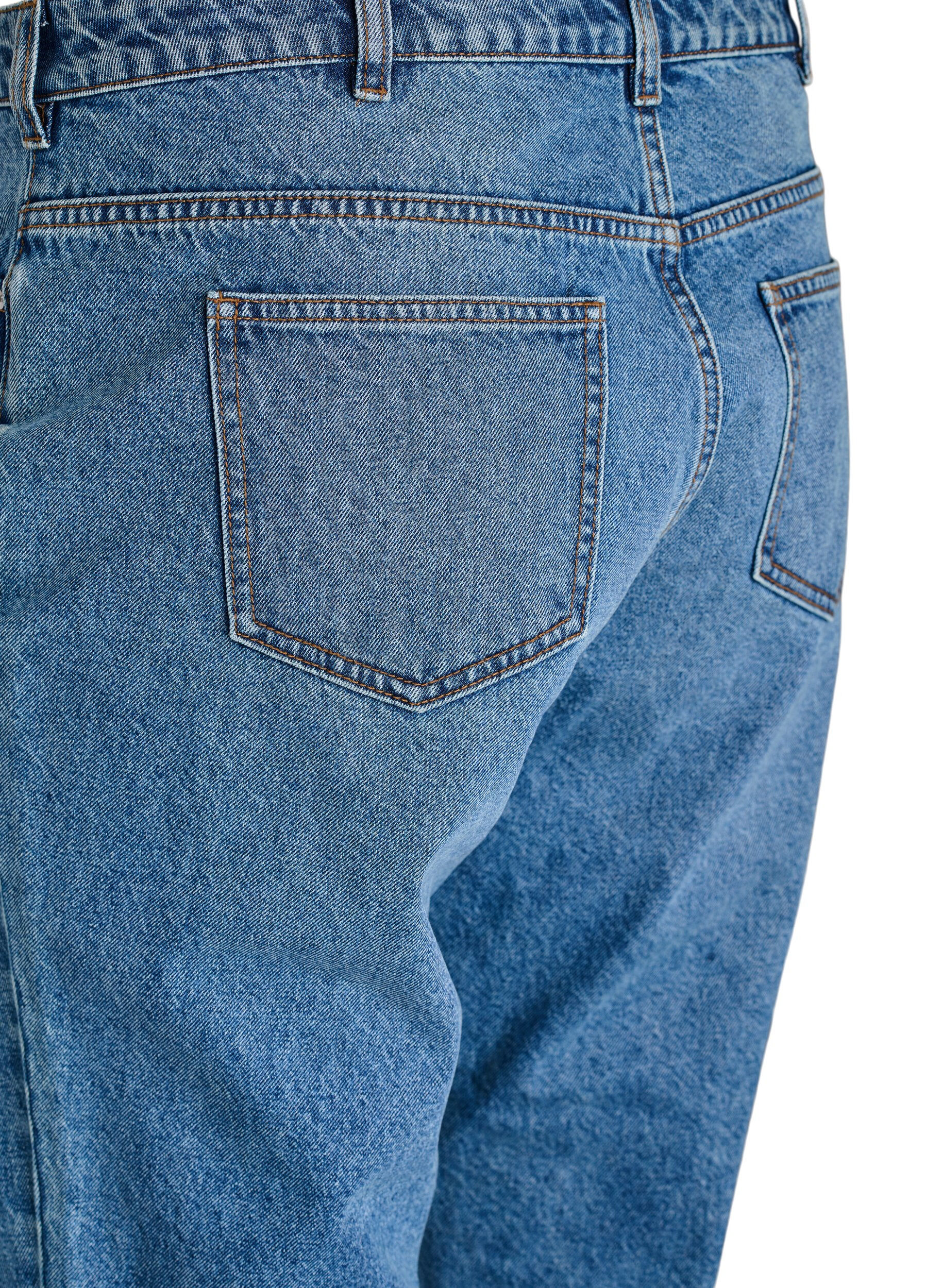 ZizziJeansy Mille typu mom fit z wysokim stanem, Niebieskie, Packshot image number 3