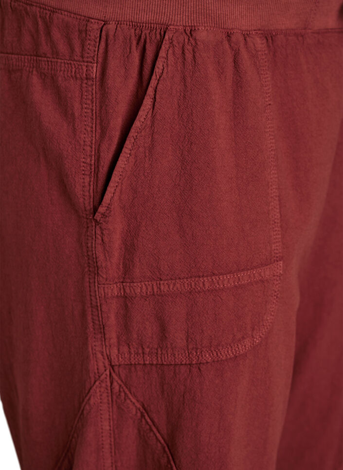 Bawelniane spodnie capri, Czerwony, Packshot image number 2