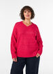 Sweter z dekoltem w serek, R&oacute;żowy, Model image number 0