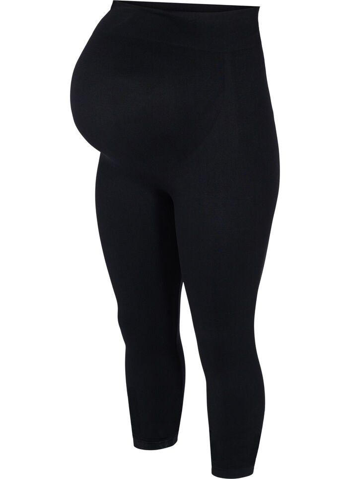 Bezszwowe legginsy ciazowe, Black, Packshot image number 0