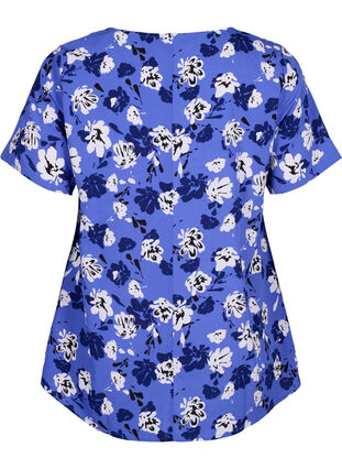 Flash – bluzka z krótkim rekawem i nadrukiem, Amparo Blue Flower, Packshot image number 1