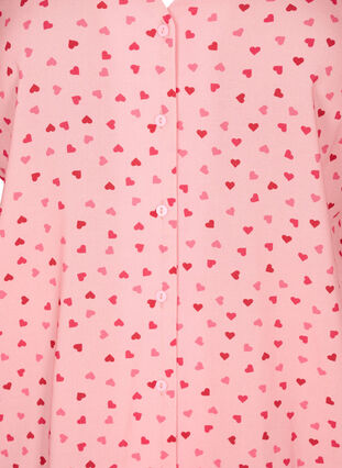 Koszula nocna z wiskozy z nadrukiem, Pink Icing W. hearts, Packshot image number 2