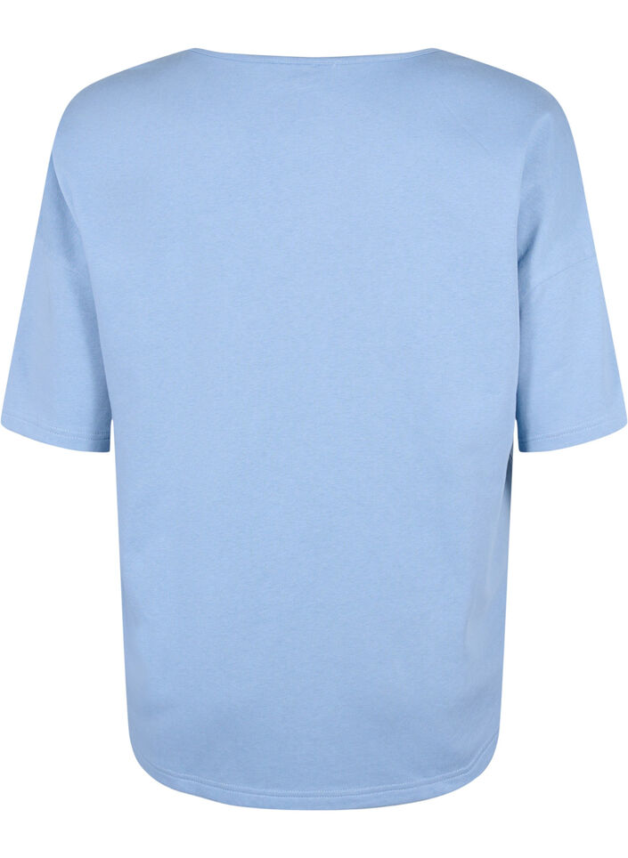 Bluzka z pólrekawem, Faded Denim, Packshot image number 1