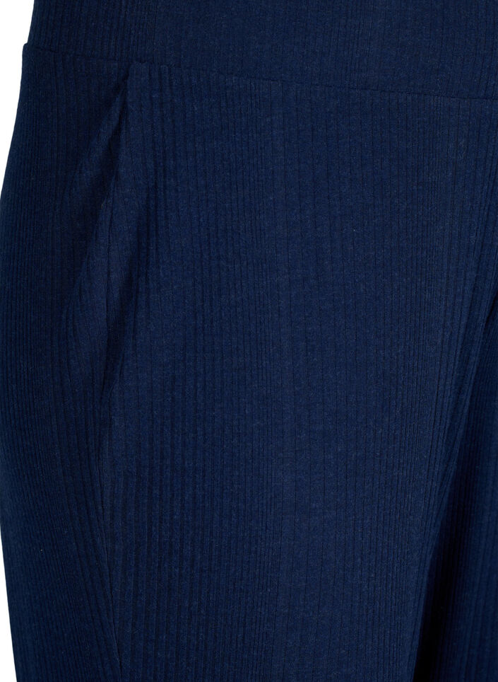 Wygodne spodnie z paskowana tekstura, Night Sky Mel., Packshot image number 2