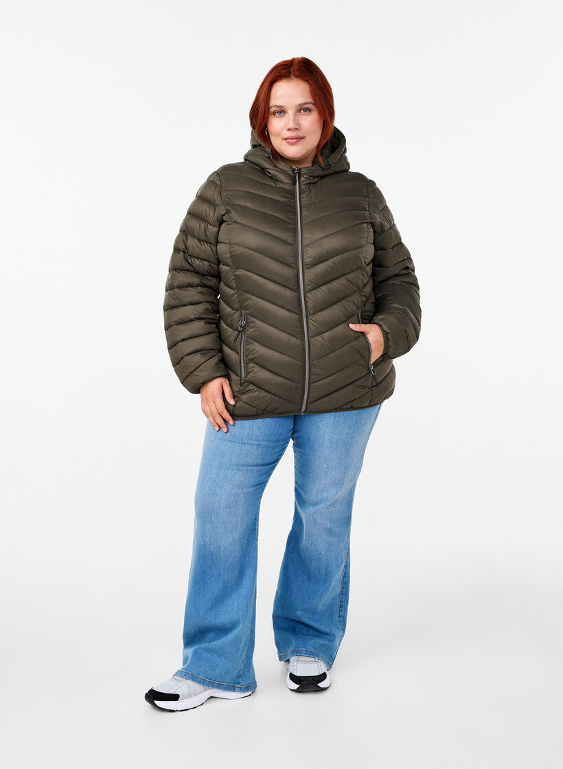 Lekka kurtka z kapturem, Zielony, Model image number 1