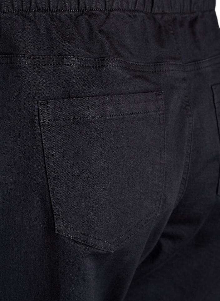 Jeansowe joggery z kieszeniami, Czarne, Packshot image number 3