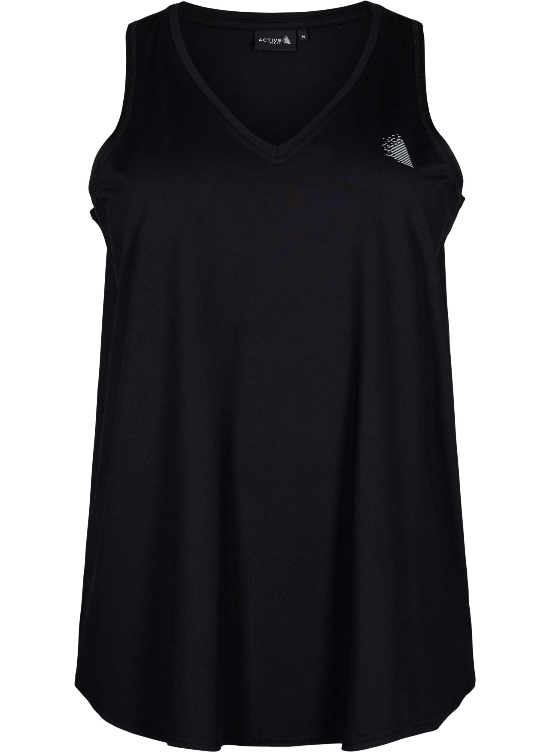 Zizzi Treningowa koszulka z dekoltem w szpic, Black, Packshot image number 0