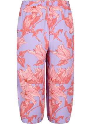 Luzne spodnie kuloty z wiskozy, Lavender Flower, Packshot image number 1