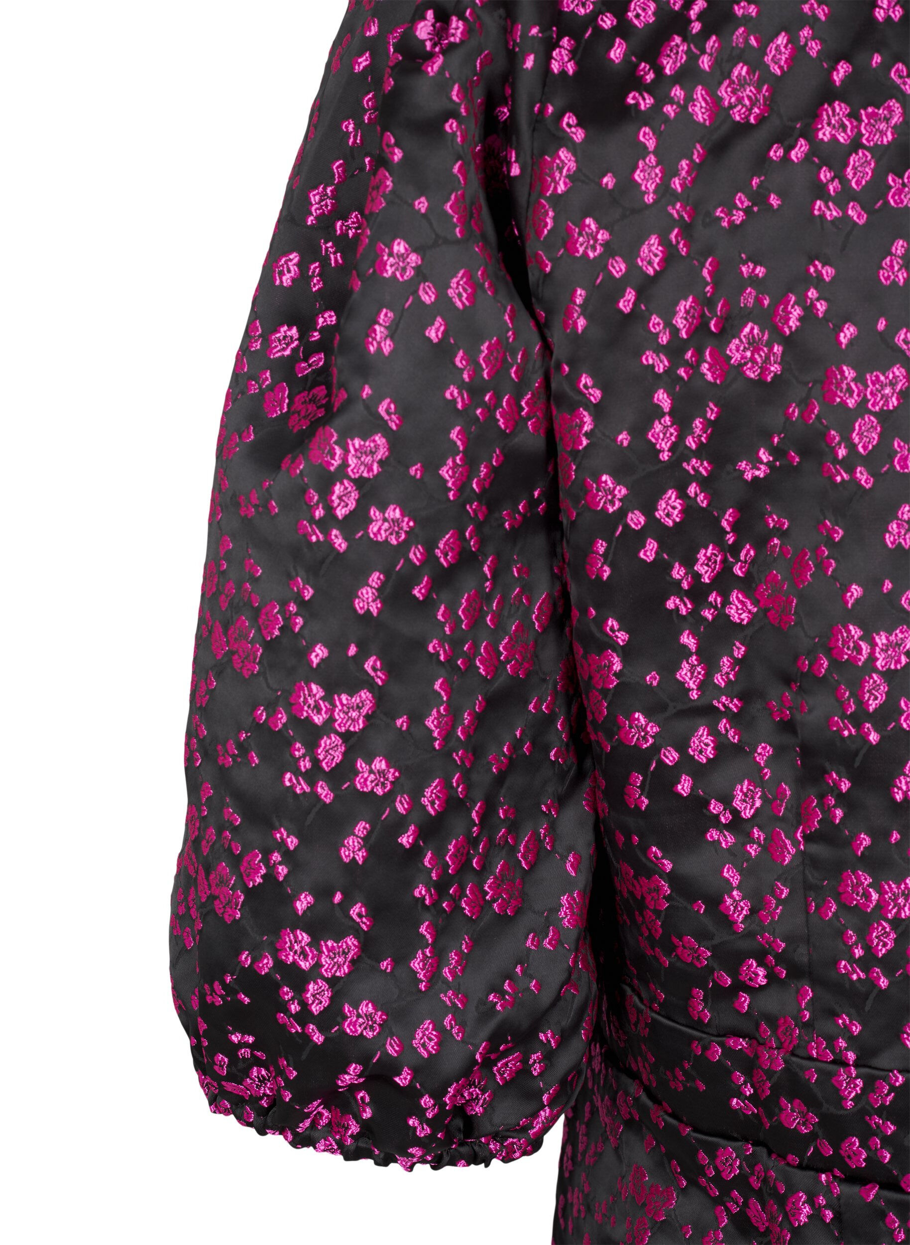 Zizzi Sukienka do kolan z wyhaftowanymi kwiatami, Black Pink Flower, Packshot image number 3