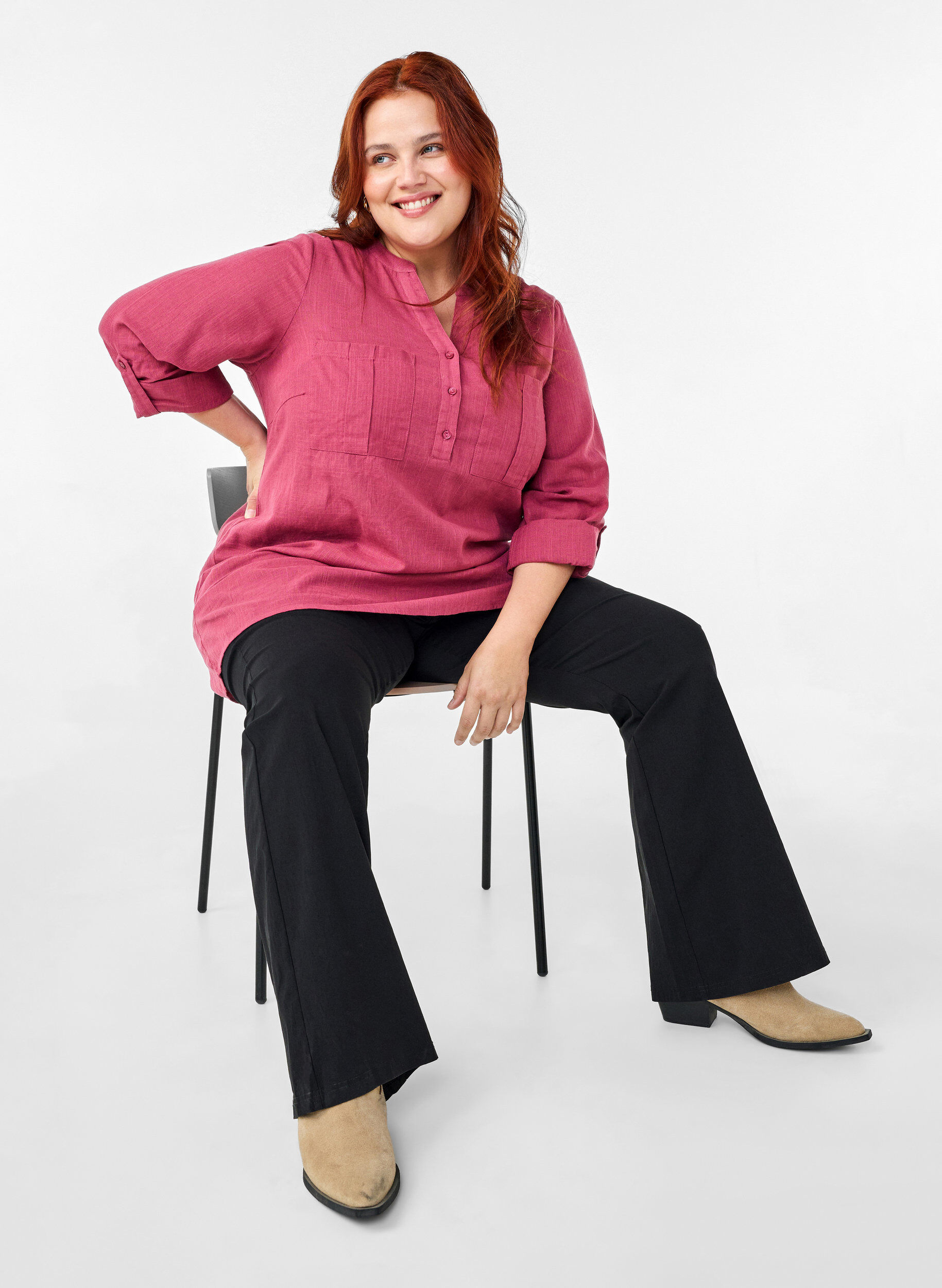 Zizzi Bawelniana tunika z&nbsp;rekawami&nbsp;3/4, Malaga, Image image number 0