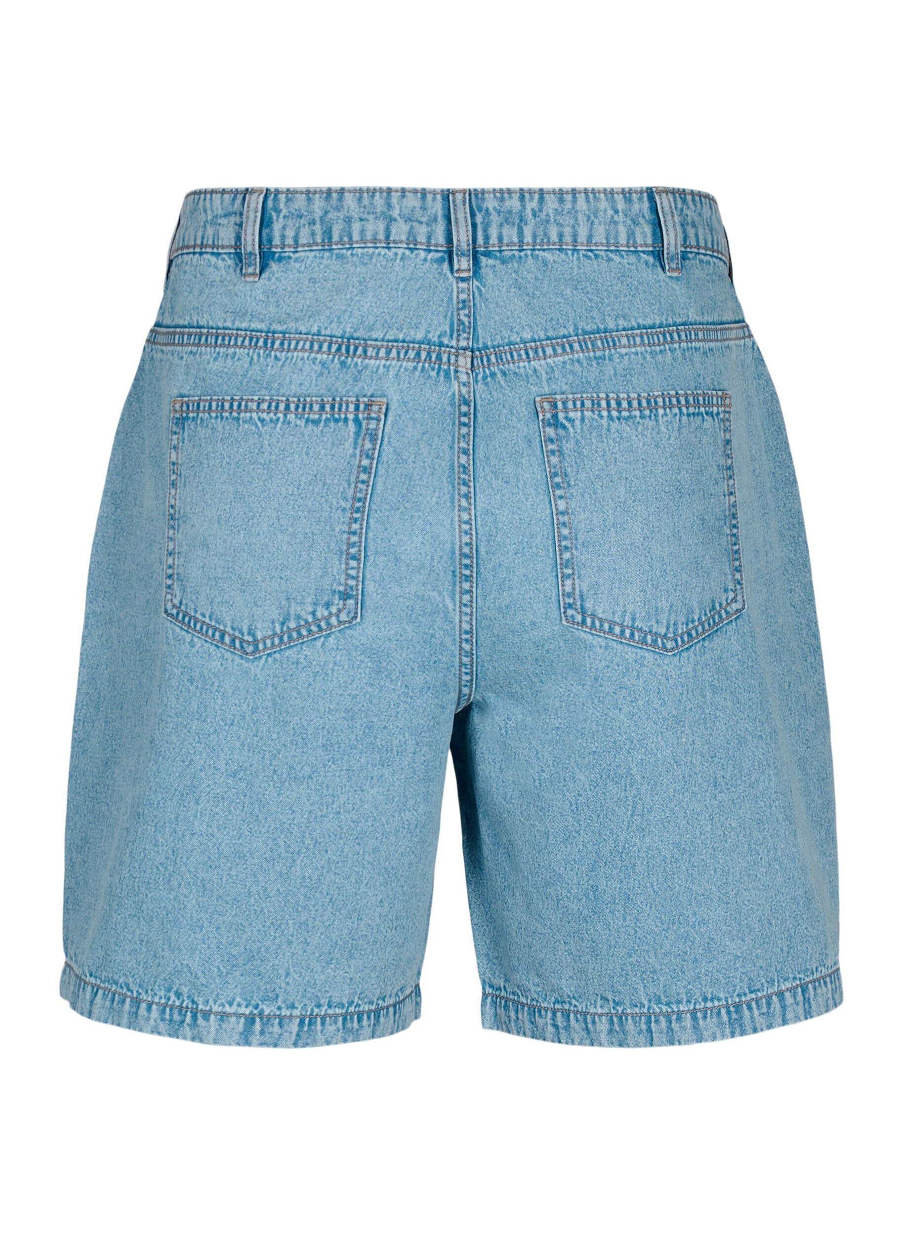 Zizzi Szorty jeansowe z wysokim stanem, Light Blue Denim, Packshot image number 1