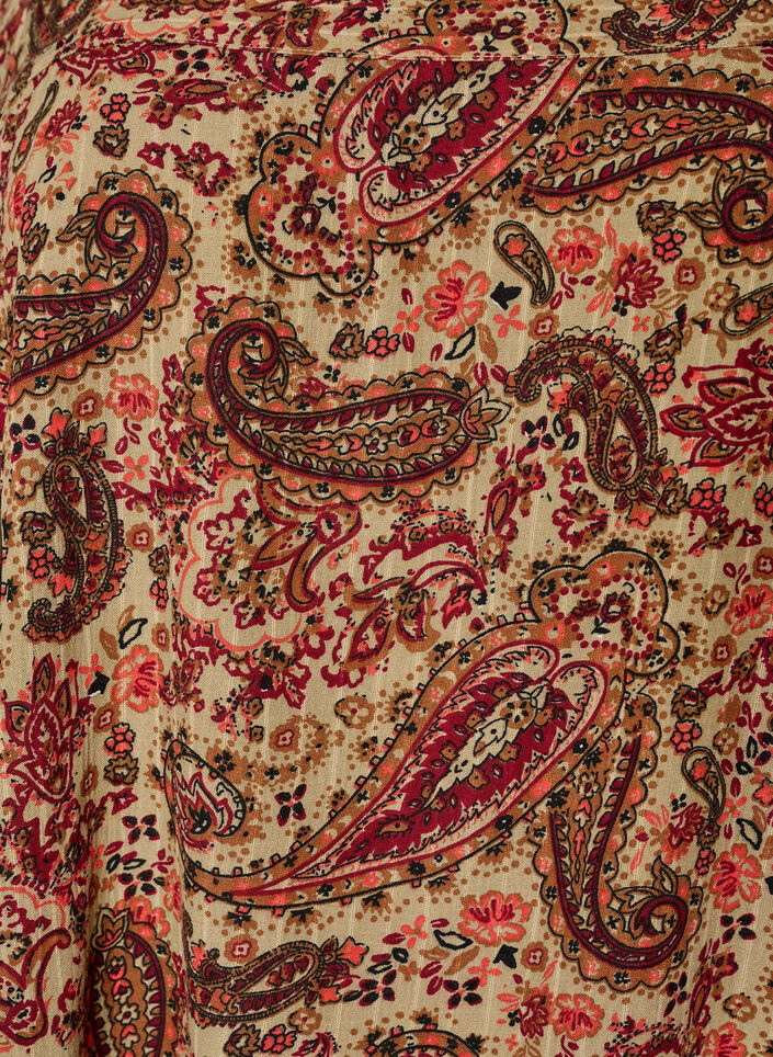 Bluzka z wiskozy z paisley nadrukiem i kwadratowym dekoltem, Brązowy, Packshot image number 2