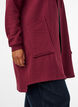 Dlugi kardigan z kapturem i zamkiem blyskawicznym, Czerwony, Model image number 3