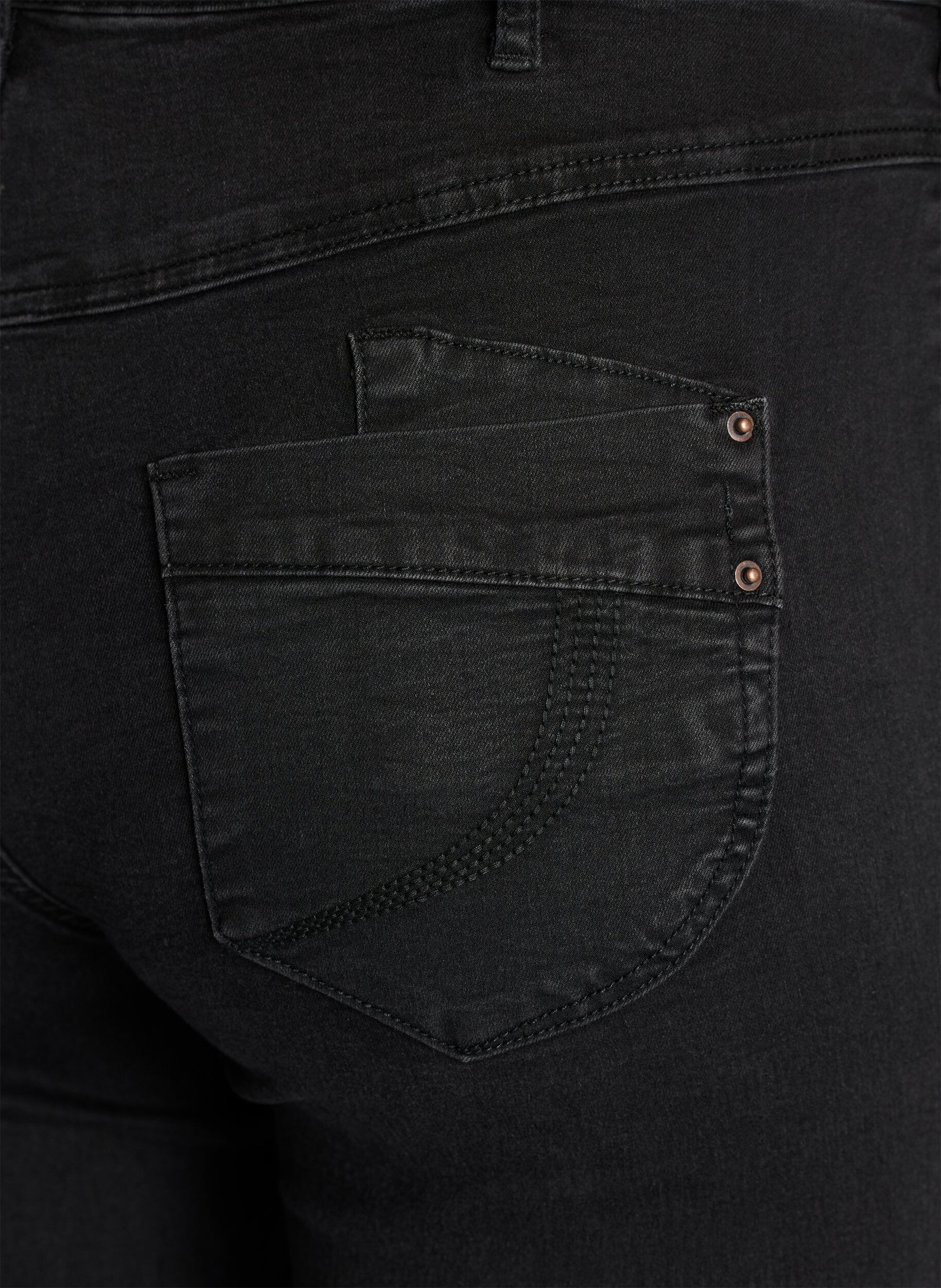 ZizziJeansy Gemma z regularnym krojem i wysoka talia, Czarne, Packshot image number 3
