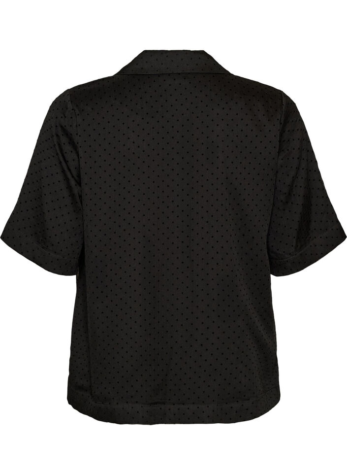 Bluzka Polka dot z kolnierzykami, Czarne, Packshot