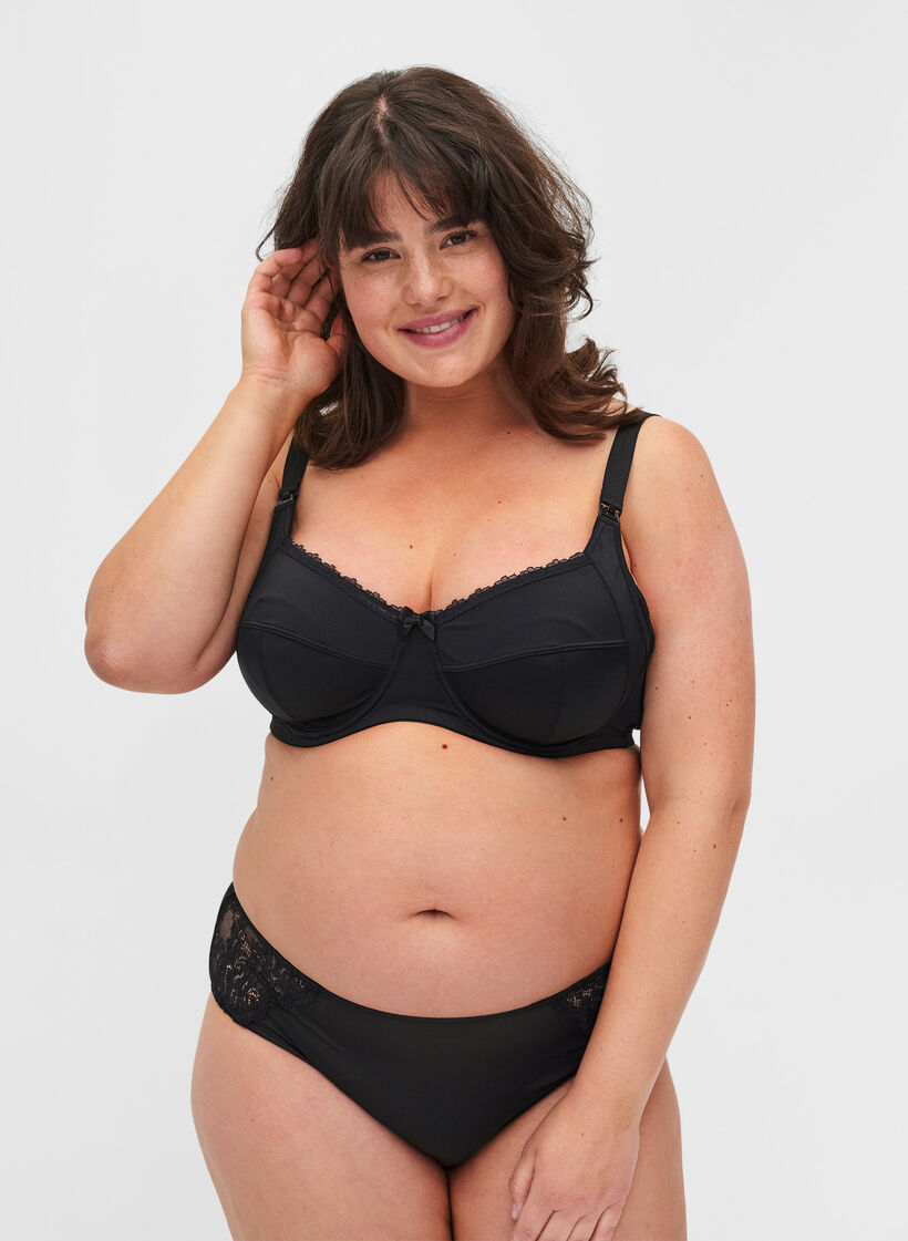 Biustonosz dla karmiacych z fiszbinami, Black, Model image number 3