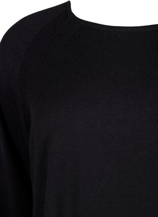 Dzianinowa bluzka z raglanowymi rekawami, Black, Packshot image number 2