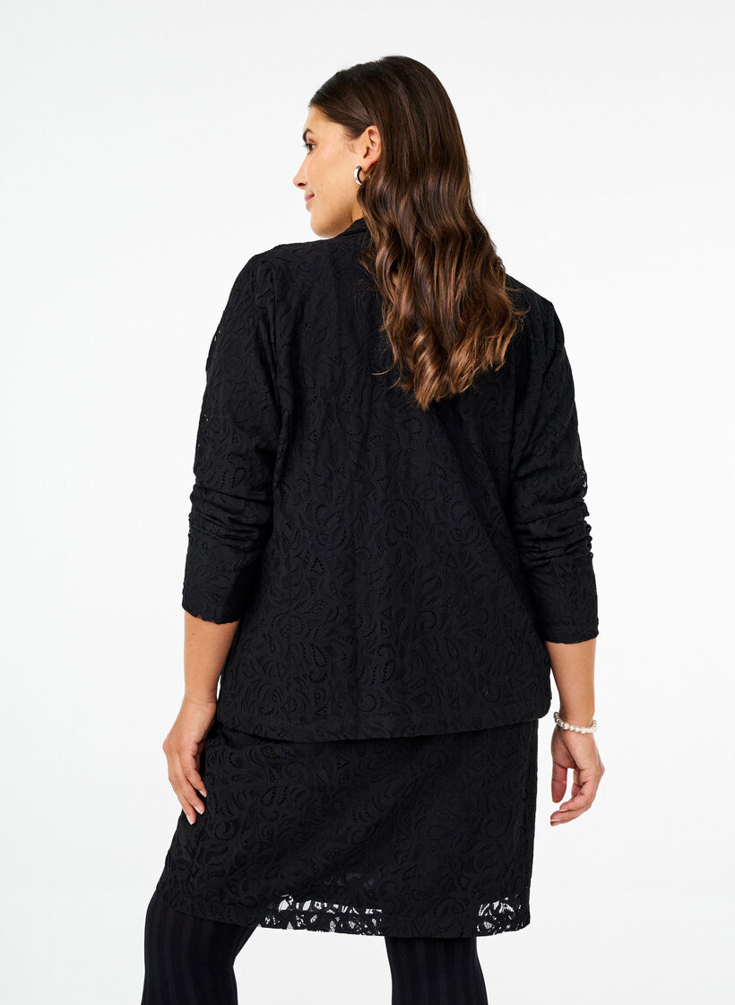 Krótka koronkowa spódnica, Black, Model image number 1