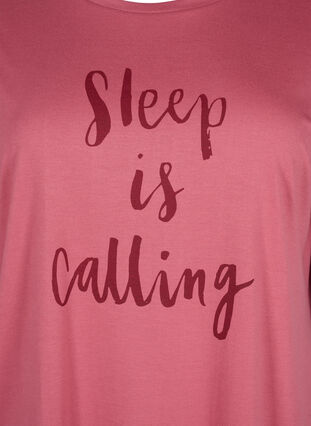 Koszula nocna z krótkim rekawem i nadrukiem tekstowym, Slate Rose Sleep, Packshot image number 2