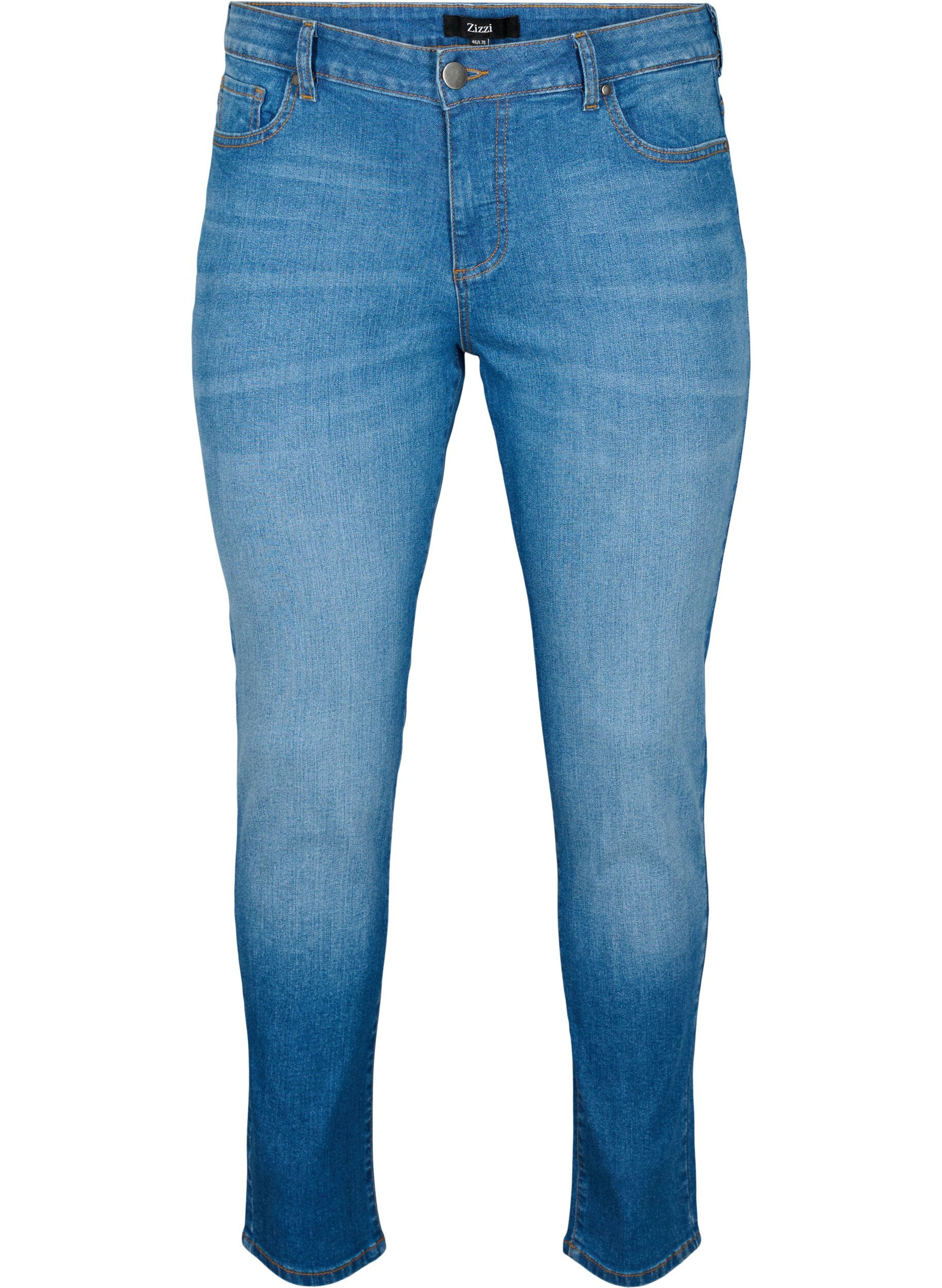 Zizzi Jeansy Emily z regularnym stanem i dopasowanym krojem, Blue denim, Packshot image number 0