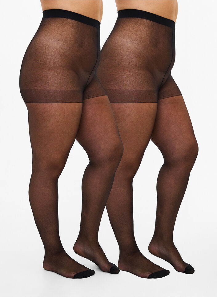 2-pack rajstopy o gestosci 20 DEN, Czarne, Packshot image number 0