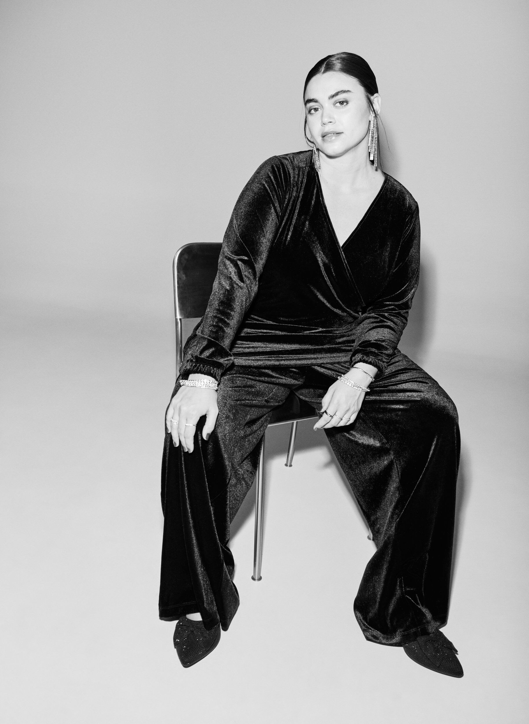 Zizzi Welurowe spodnie z wysokim stanem i szerokimi nogawkami, Czarne, Image image number 0