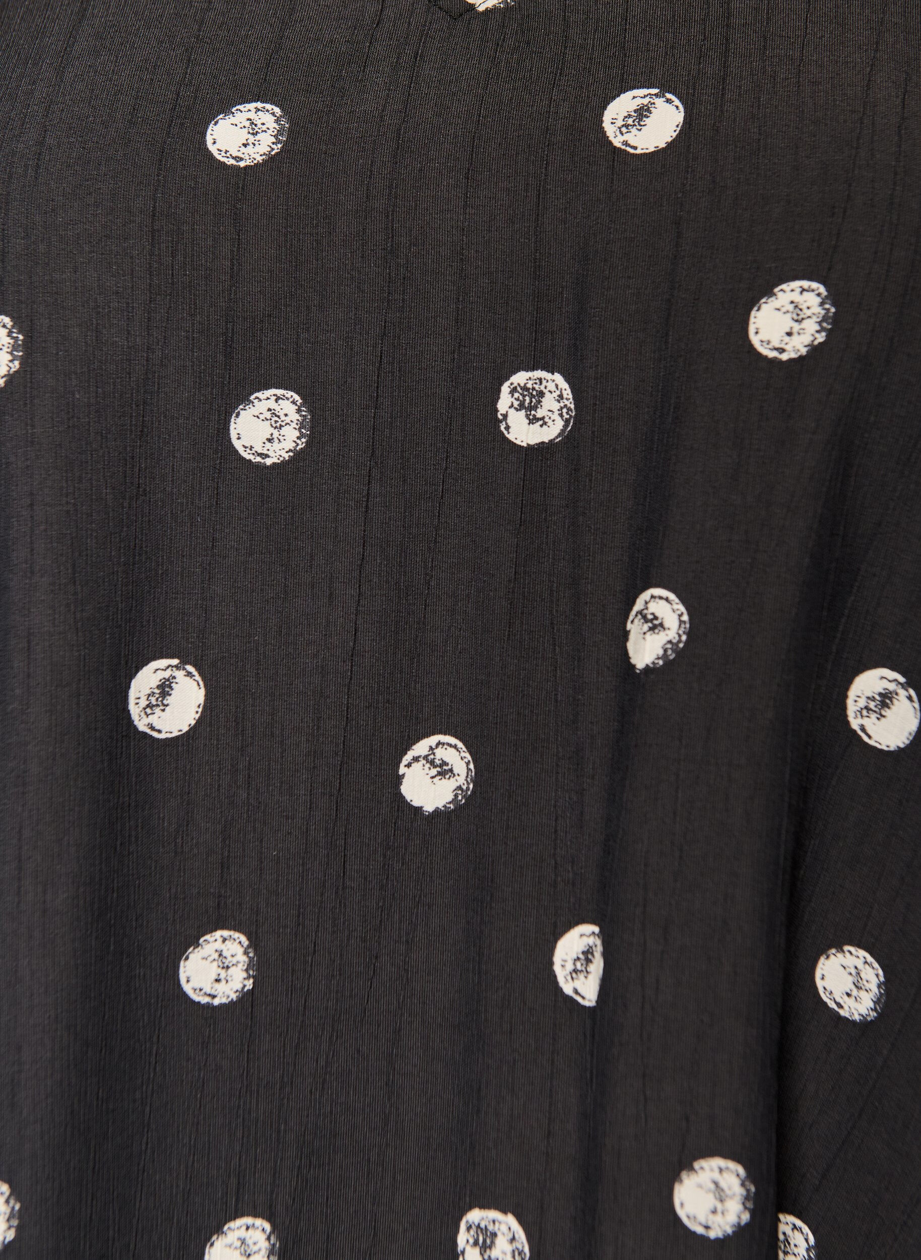 Zizzi Bluzka z wiskozy z marszczonymi rekawami, Czarne, Packshot image number 2