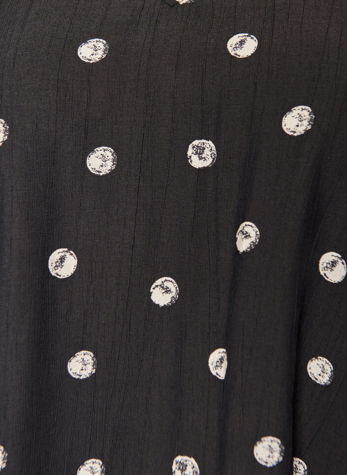 Bluzka z wiskozy z marszczonymi rekawami, Czarne, Packshot image number 2