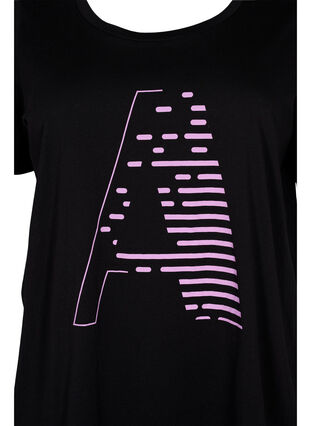 Sportowa koszulka z nadrukiem, Black w. Purple A, Packshot image number 2