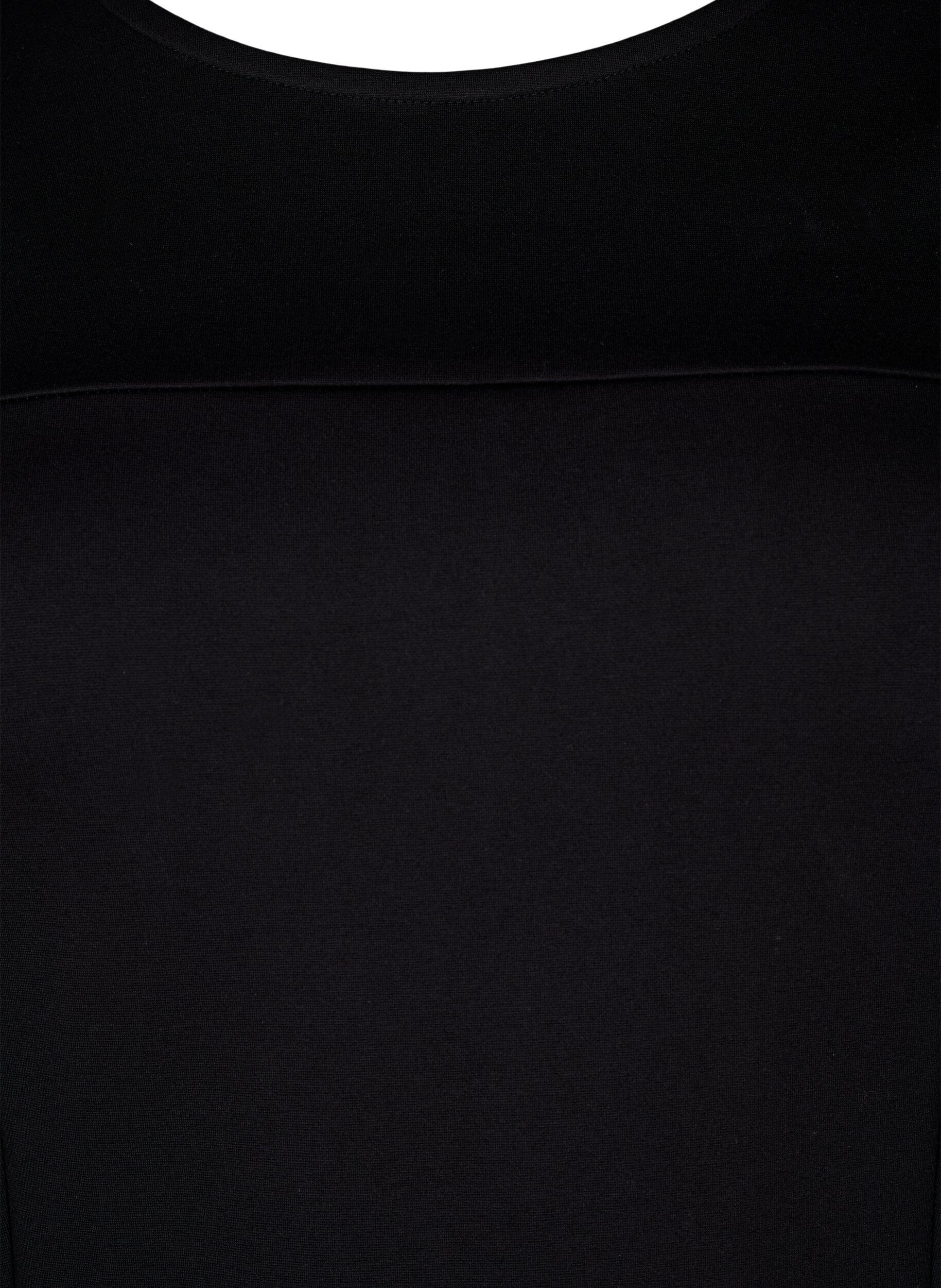 Zizzi Sukienka w ksztalcie litery A z rekawem 3/4, Czarne, Packshot image number 2