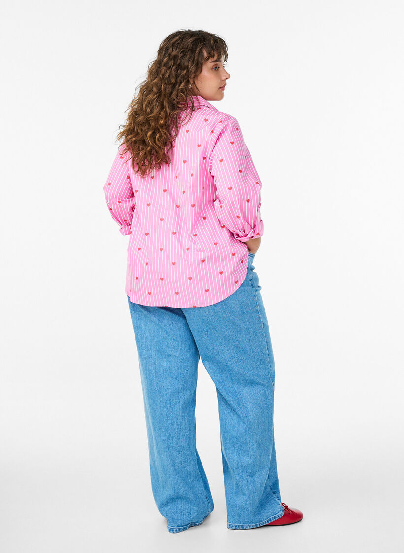 Jeansy z szerokimi nogawkami i wysokim stanem, Niebieskie, Model image number 1