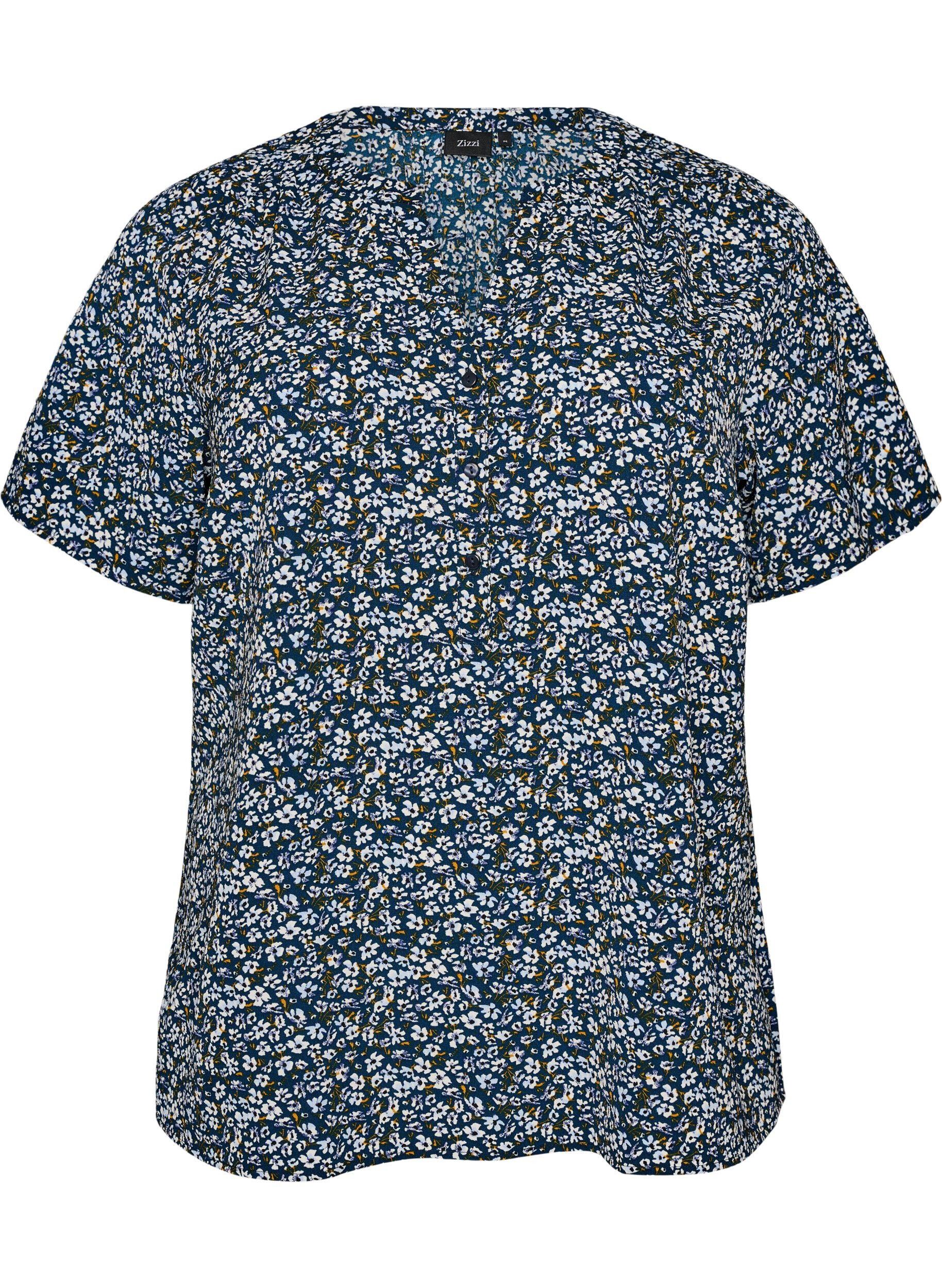 Bluzka z kr&oacute;tkim rekawem i dekoltem w serek